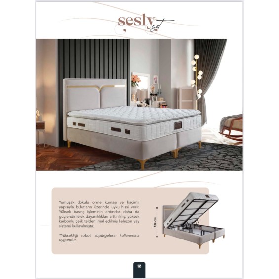 Sesly 160x200 baza yatak seti